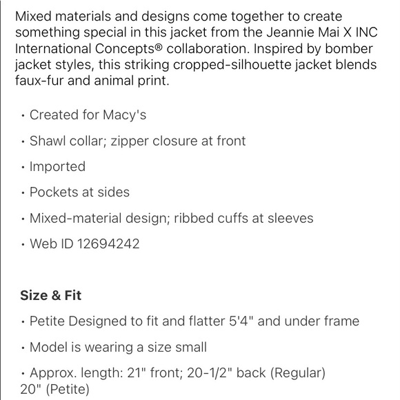 Jeannie Mai X INC: Faux Fur & Leather Bomber Jacket - Picture 4 of 4